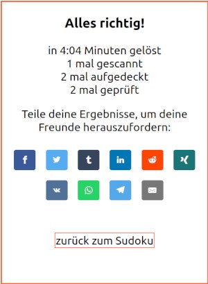Ergebnis mit den Teilen Buttons